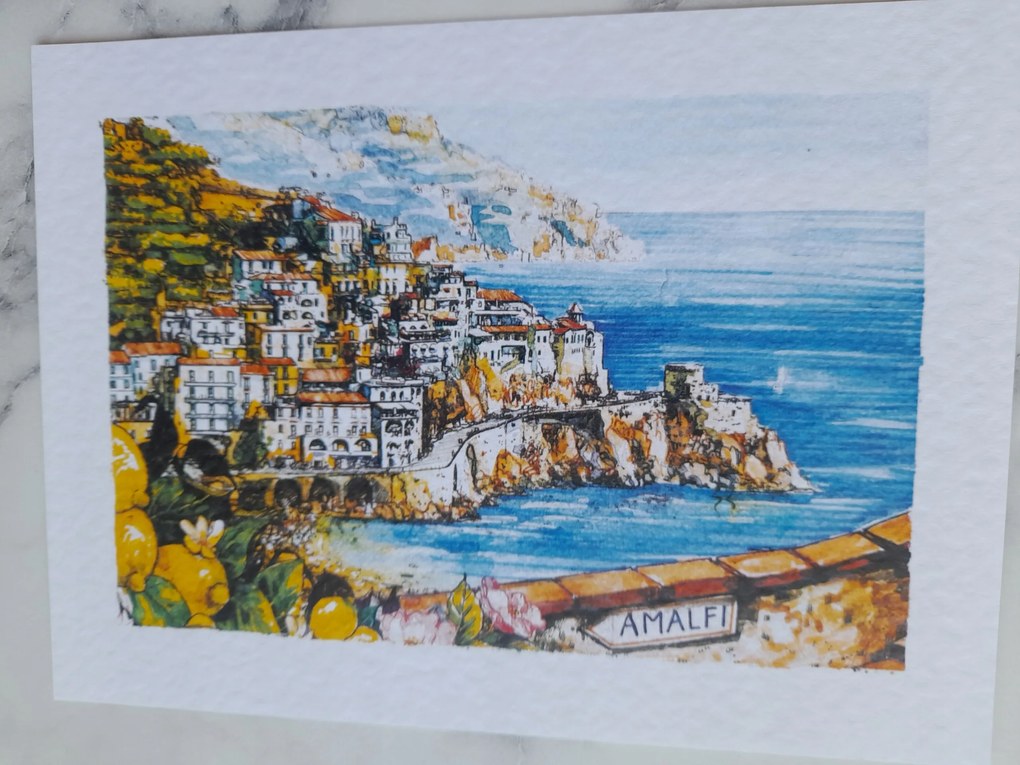 Grafika Keret Olaszország Italia Amalfi 6