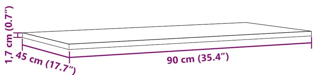 2 db tömör fenyőfa téglalap alakú asztallap 90 x 45 x 1,7 cm