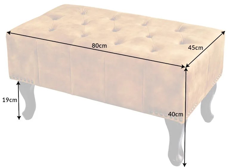 Design puff Chesterfield szürke bársony