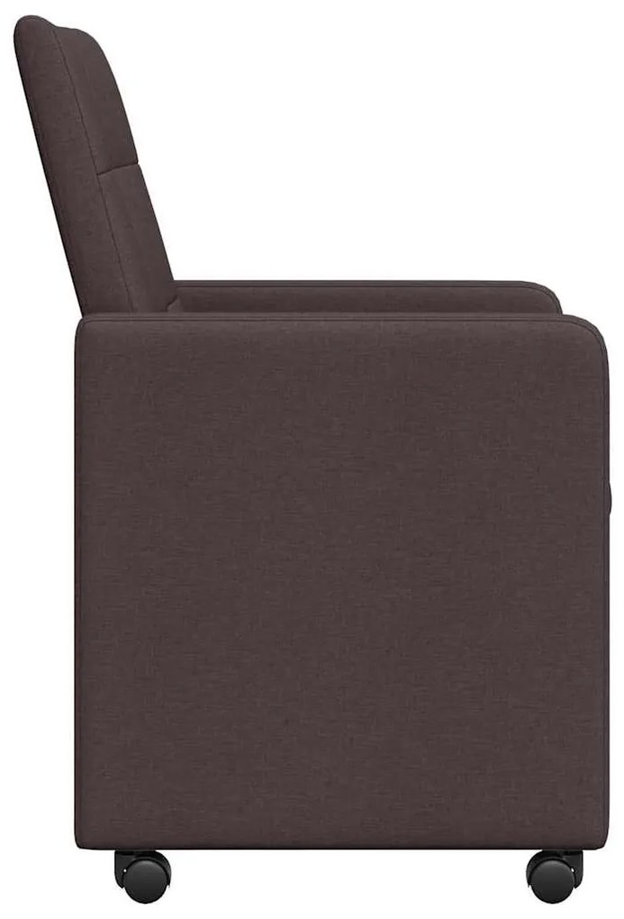 Kerekes Étkező Székek 2 pcs sötétbarna 58 x 65 x 94 cm szövet