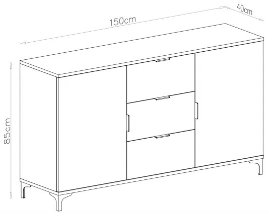 LORA bézs komód fiókokkal és ajtókkal
