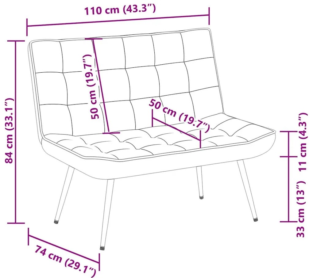 fekete bársonypad 110 x 74 x 84 cm