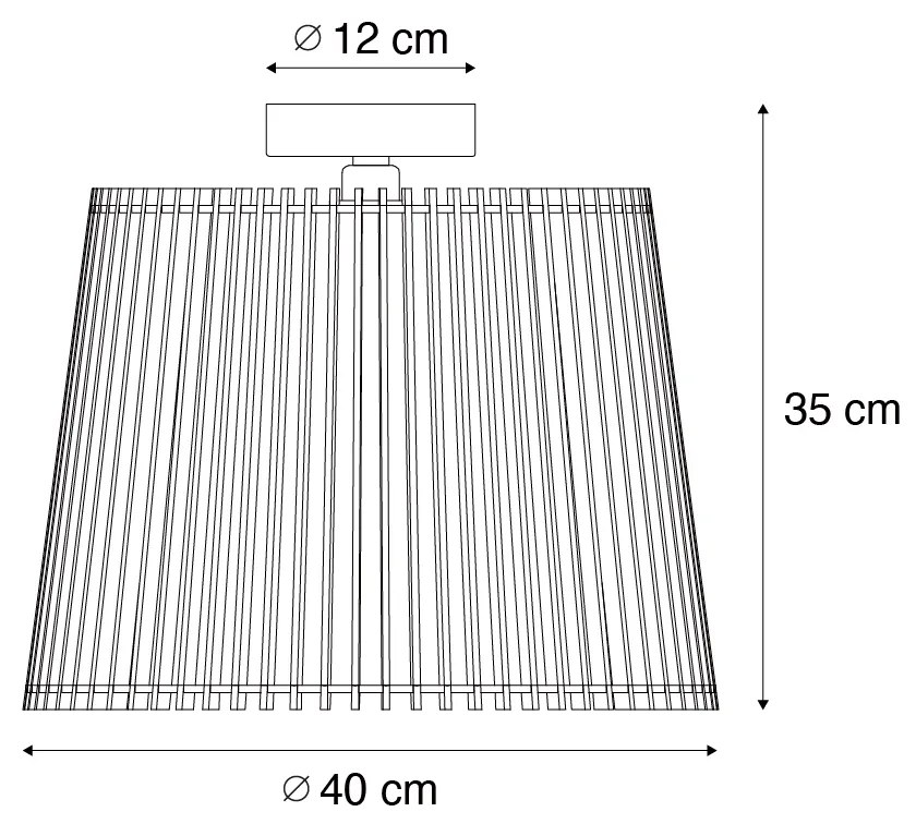 Rusztikus kültéri mennyezeti lámpa fa IP44 - Jayla