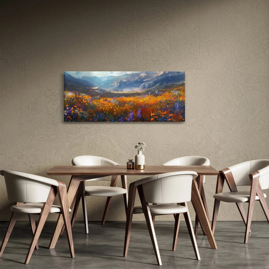 Kép - Festett hegyi táj II. (120x50 cm)