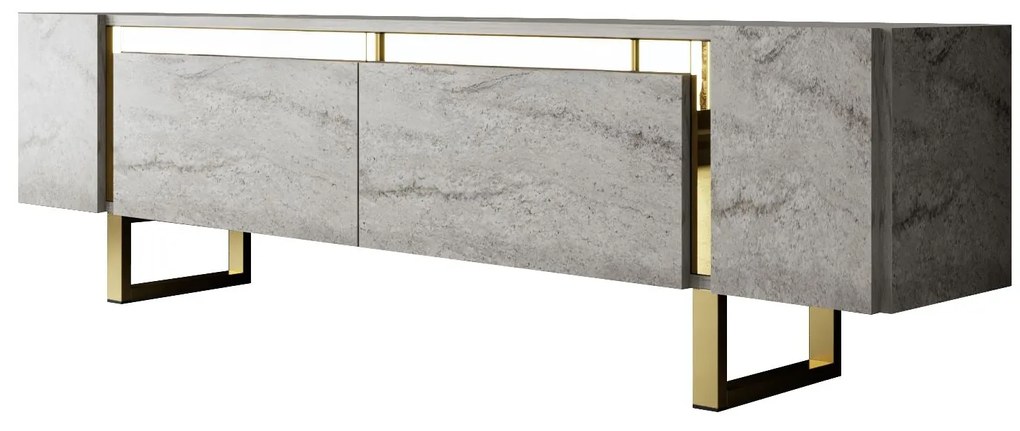 TV szekrény Yildiz - Travertine, Gold