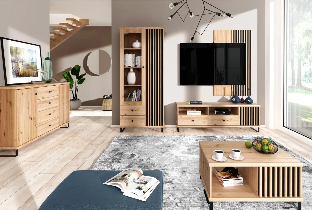 KOLI C-4 komód, tölgyfa artisan