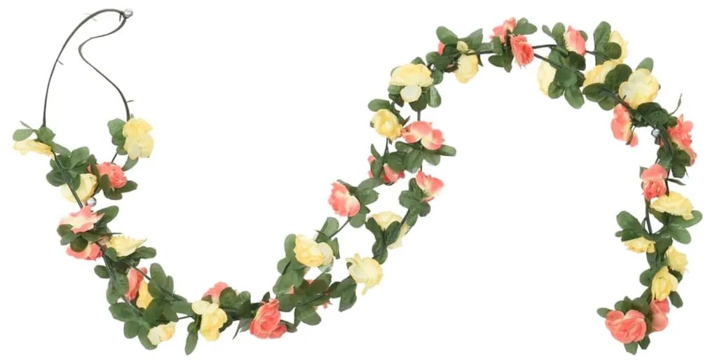 6 db tavaszi naplemente-piros karácsonyi virágfüzér 250 cm
