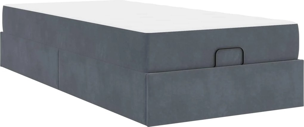 vidaXL Ágykeret matraccal matracmal 2 pcs Homályos Szürke Bársony