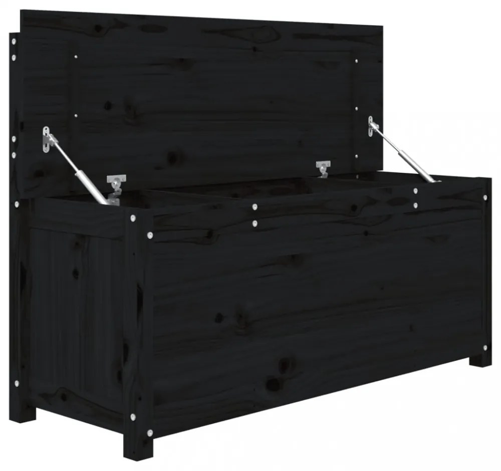 fekete tömör fenyőfa pad 110 x 41 x 76,5 cm