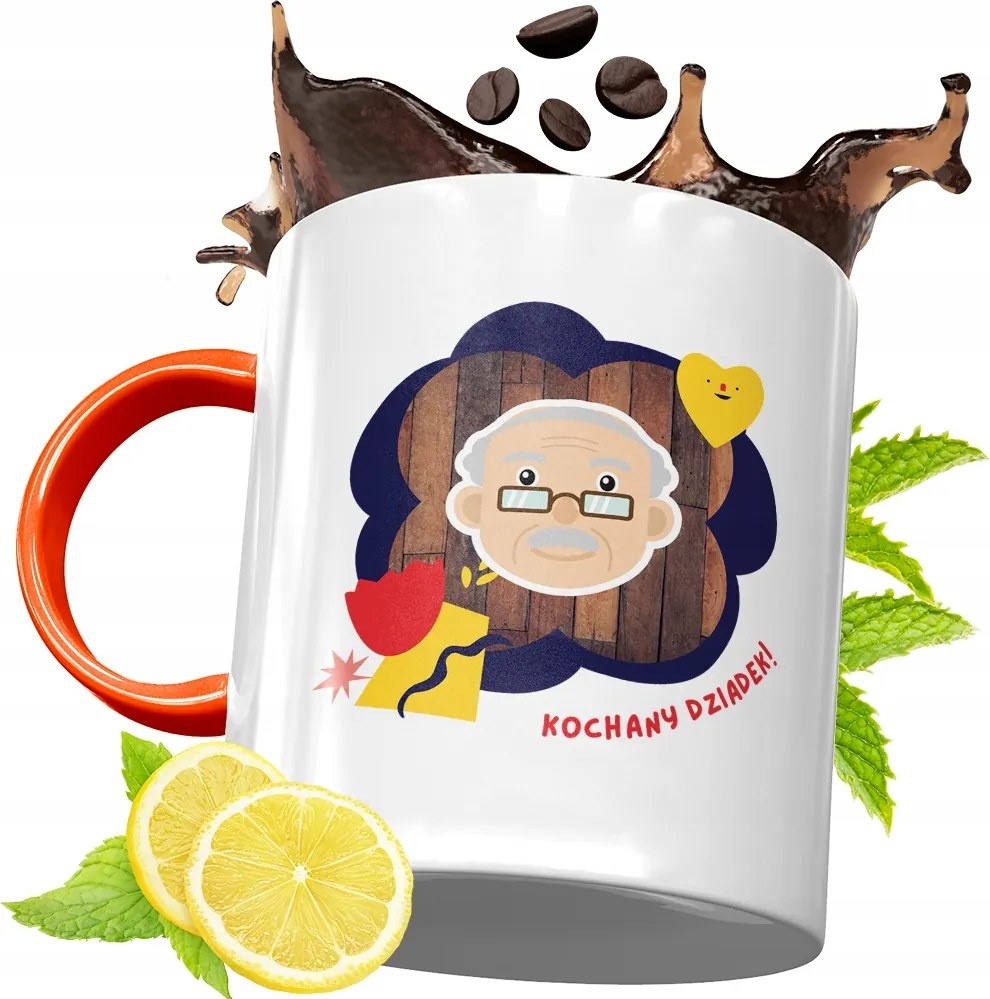 Narancssárga Bögre Nagypapának Ajándék fényképes nyomtatással