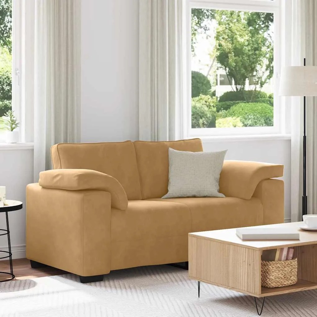 vidaXL barna bársony loveseat kanapé 120 cm