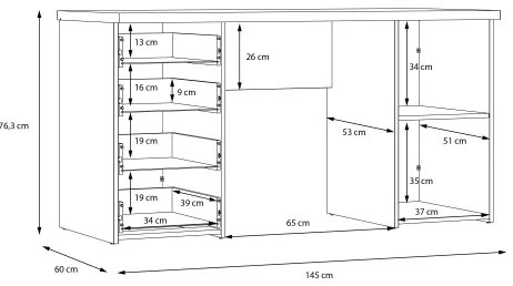 ARENO íróasztal fehér