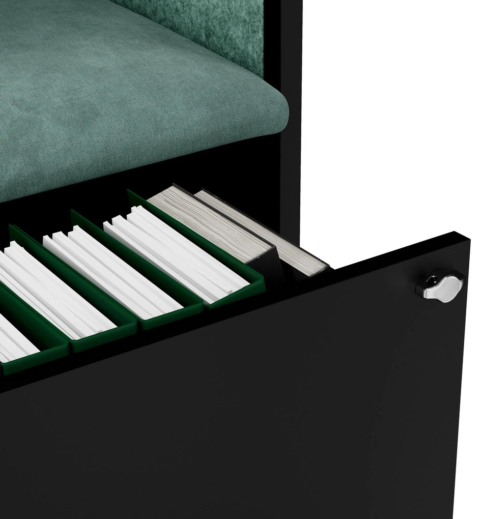 Sally 1150mm korpus Czarny - siedzisko Zielony