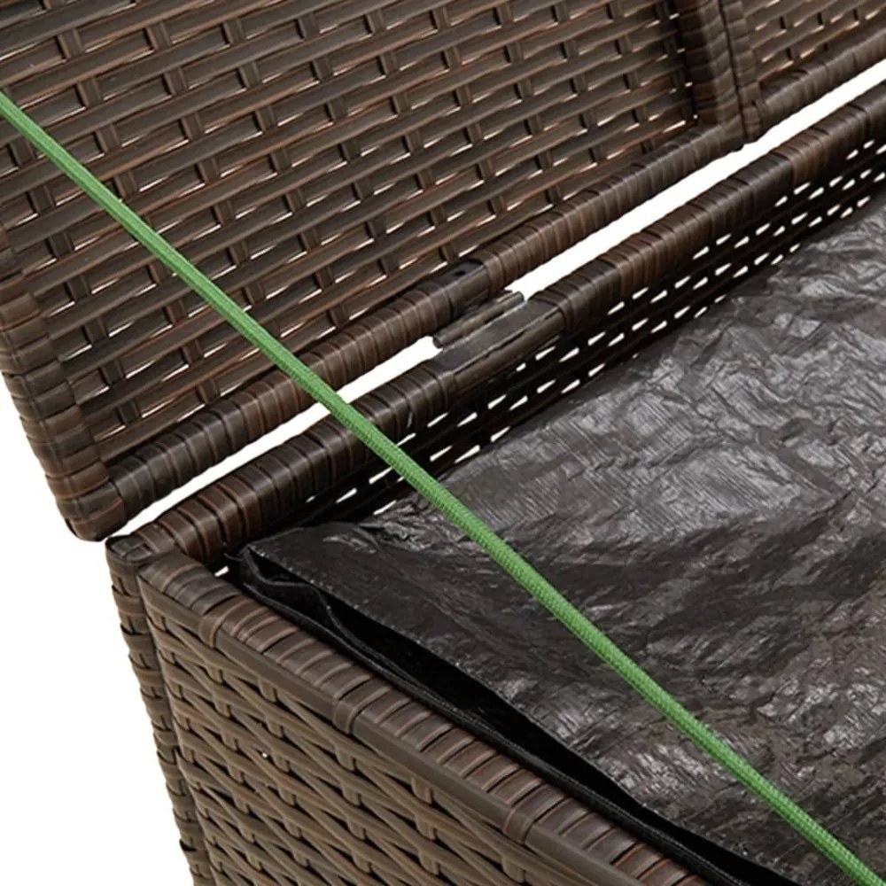 barna polyrattan kerti tárolóláda 291 L
