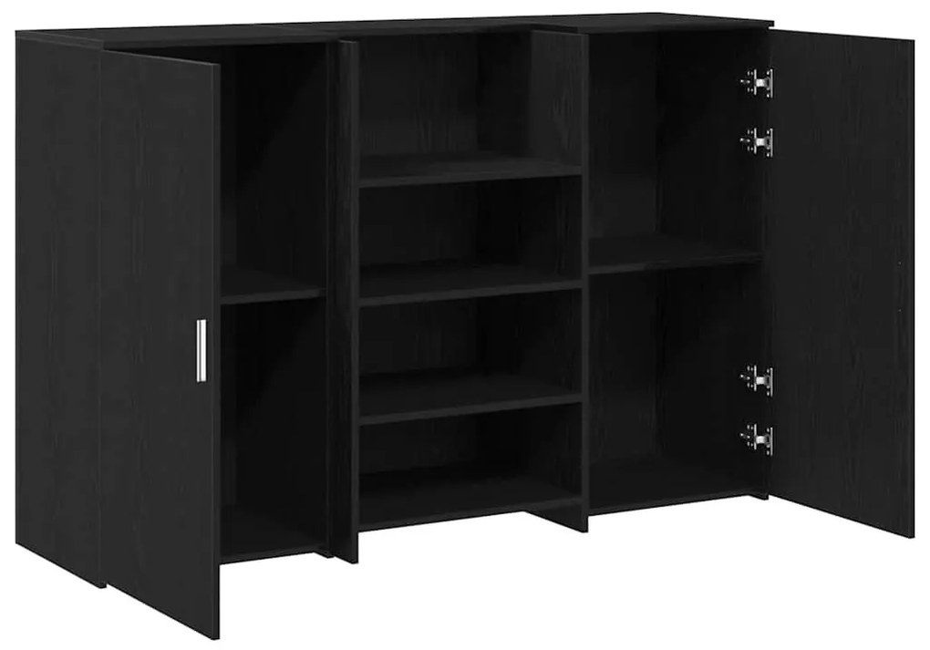 recepciós pult fekete tölgyszínű 155x50x103,5 cm szerelt fa