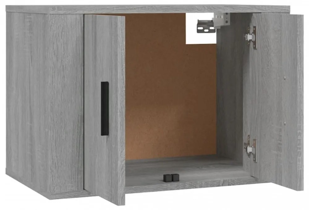 3 db szürke sonoma falra szerelhető TV-szekrény 57x34,5x40 cm