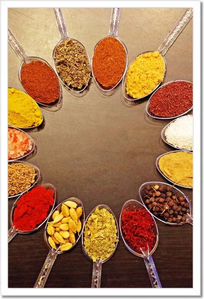 Poszterek keretben 40x60 Fűszerek kanálon MIX