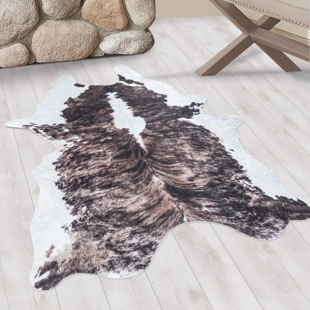 Sötétbarna szintetikus bőr 100x135 cm Etosha – Ayyildiz Carpets