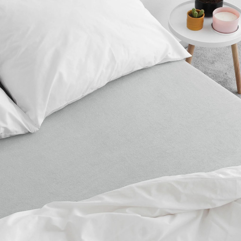 Goldea frottír gumis lepedő - világosszürke 90 x 200 cm