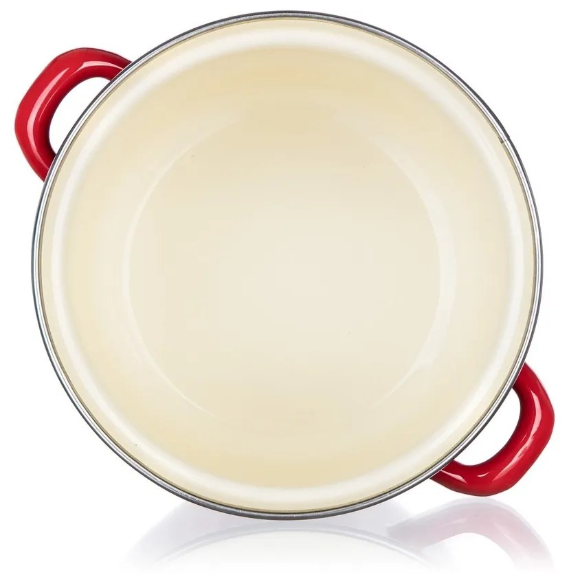 Banquet Milton red zománcozott edény fedővel, 16 cm, 2 l, 16 cm