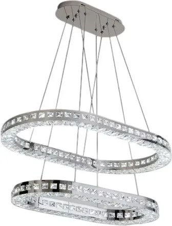 UNIVERSO Kristály üveg csillár 46w 3680lm CCT.Kap IP20 Króm 710x430x1200mm