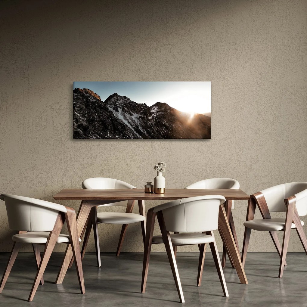 Egy sziklás hegység képe (120x50 cm)
