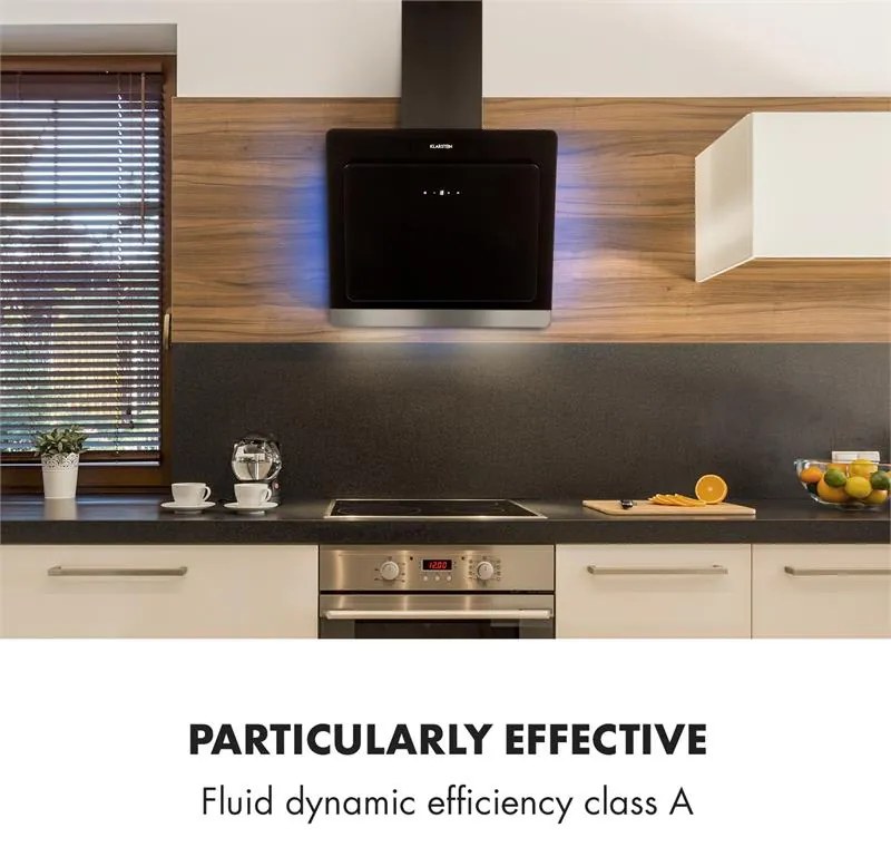 Klarstein Aurora Eco 60, páraelszívó, 550 m³/h, LED kijelző, fekete