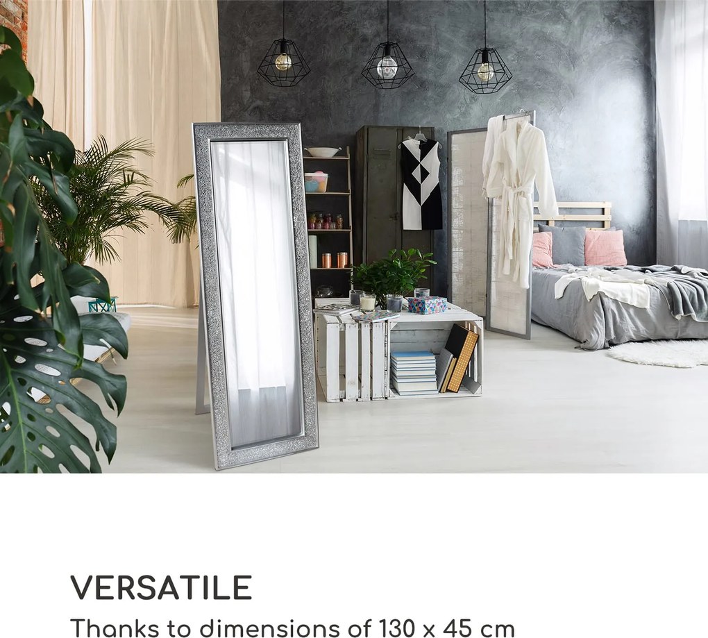 Casa Chic Norwich Tükör téglalap alakú fakeret 130 x 45 cm mozaik kivitelben