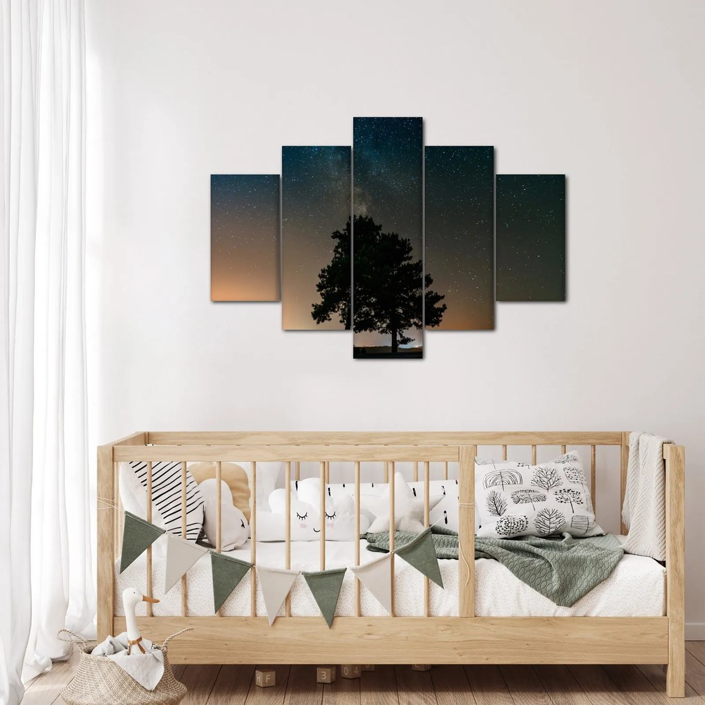 Egy éjszakai égbolt fákkal képe (150x105 cm)