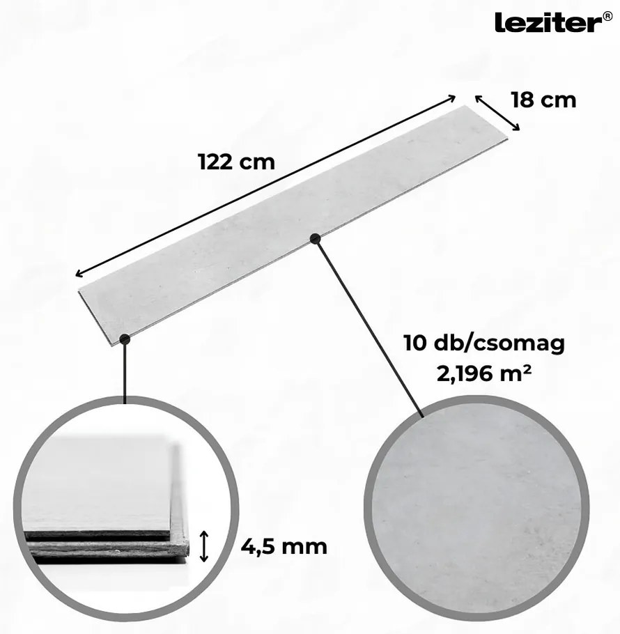 Leziter Fjord márvány mintás sötét szürke Vinyl SPC padló