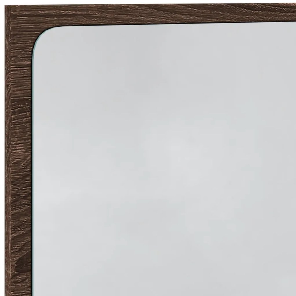 barna tölgy szerelt fa LED-es fürdőszobatükör 60 x 8,5 x 38 cm