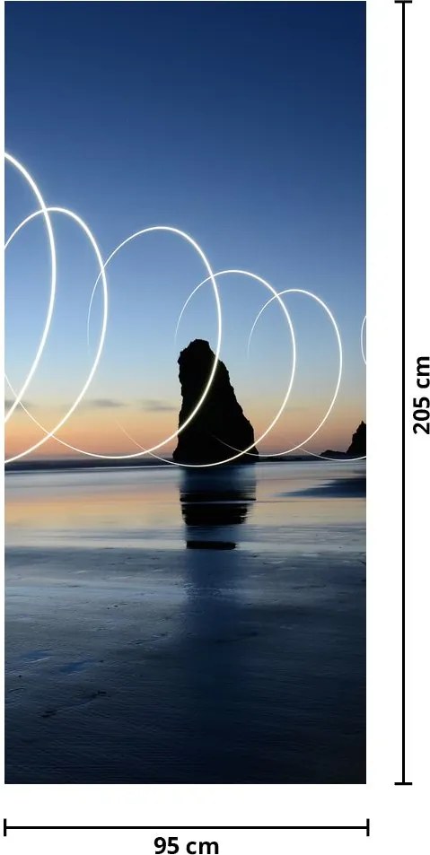 Fotótapéta ajtóra - Strand naplementekor (95x205cm)