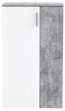 ETON cipős szekrény, fehér/szürke betonhatású