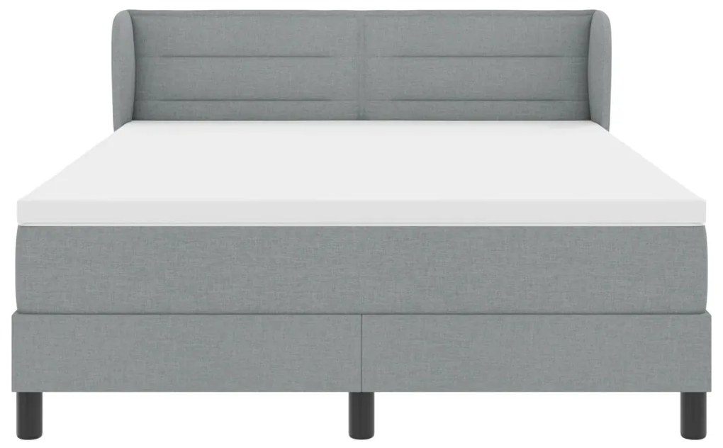 Boxspring Ágy Mattresszel - Világosszürke, 160x200 cm, Szövet