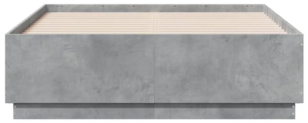 betonszürke szerelt fa ágykeret 120 x 190 cm