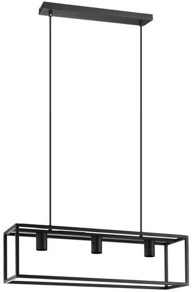 Eglo 43032 - Csillár zsinóron ELDRICK 3xE27/40W/230V fekete