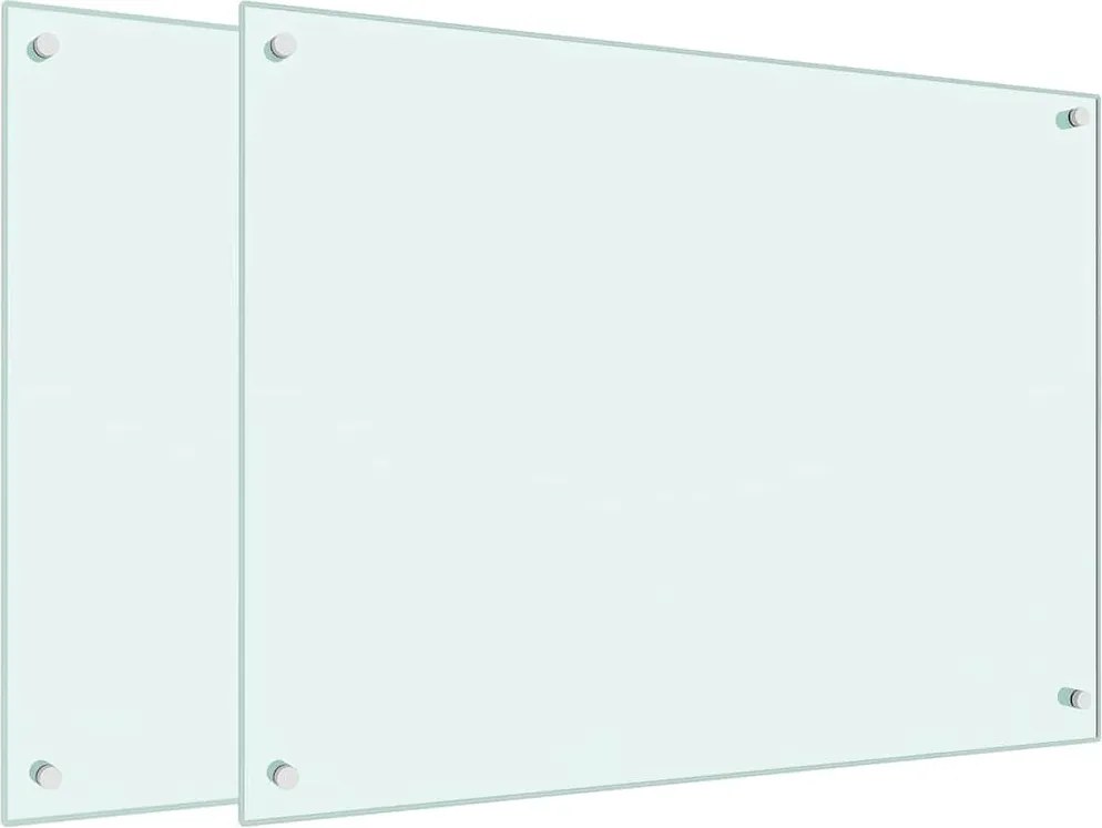 vidaXL 2 db fehér edzett üveg konyhai falburkoló 80 x 60 cm