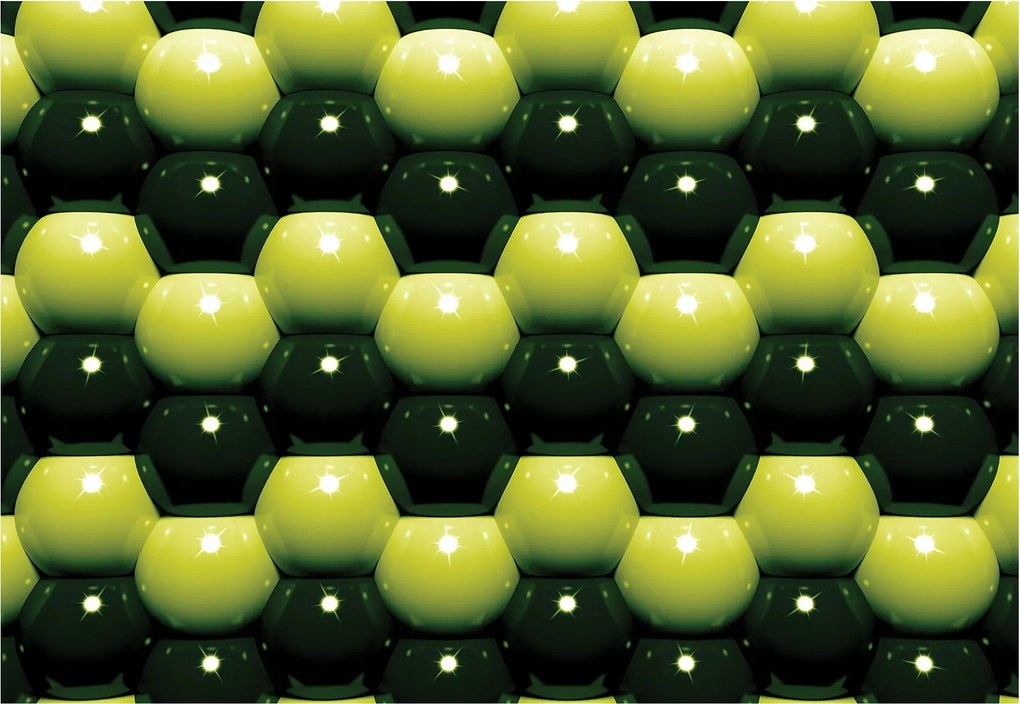 Fotótapéta Absztrakt Hexagon Zöld-Sárga Tony Minta 254x184 +ragasztó