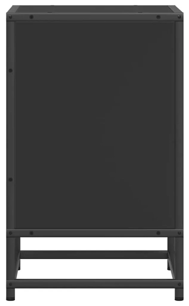 éjjeliszekrények 2 db Fekete 40x31x50 cm Méretezett fa és fém