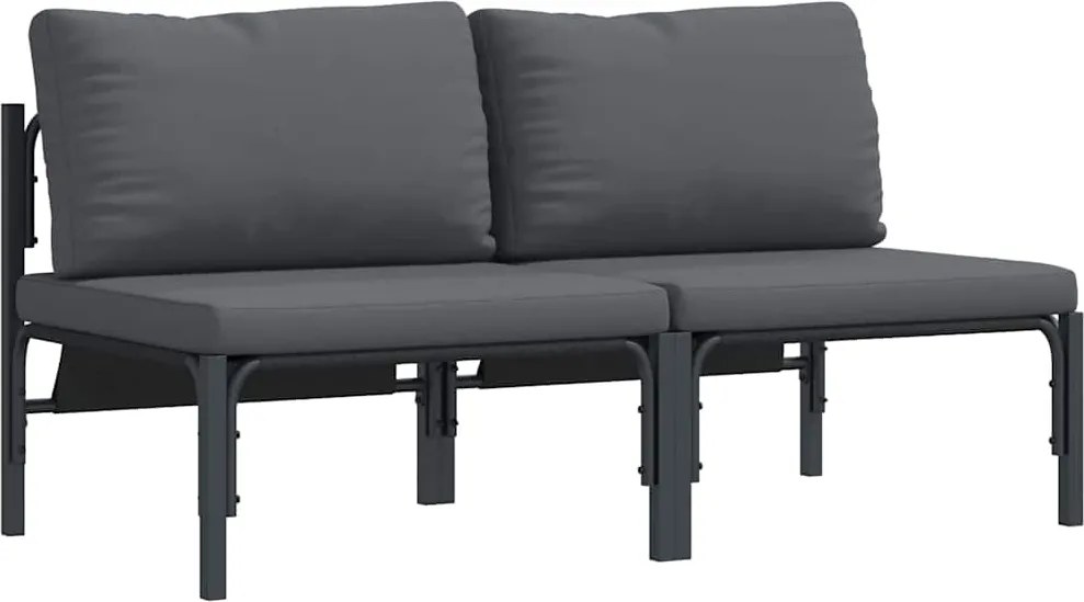 vidaXL Kültéri Bútor párnával 2 pcs Antracit 80 x 80 x 71 cm Acél