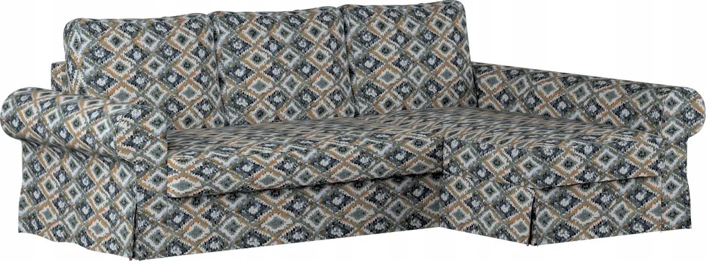 Backabro kinyitható kanapé huzat Ikea napozóággyal, zöld