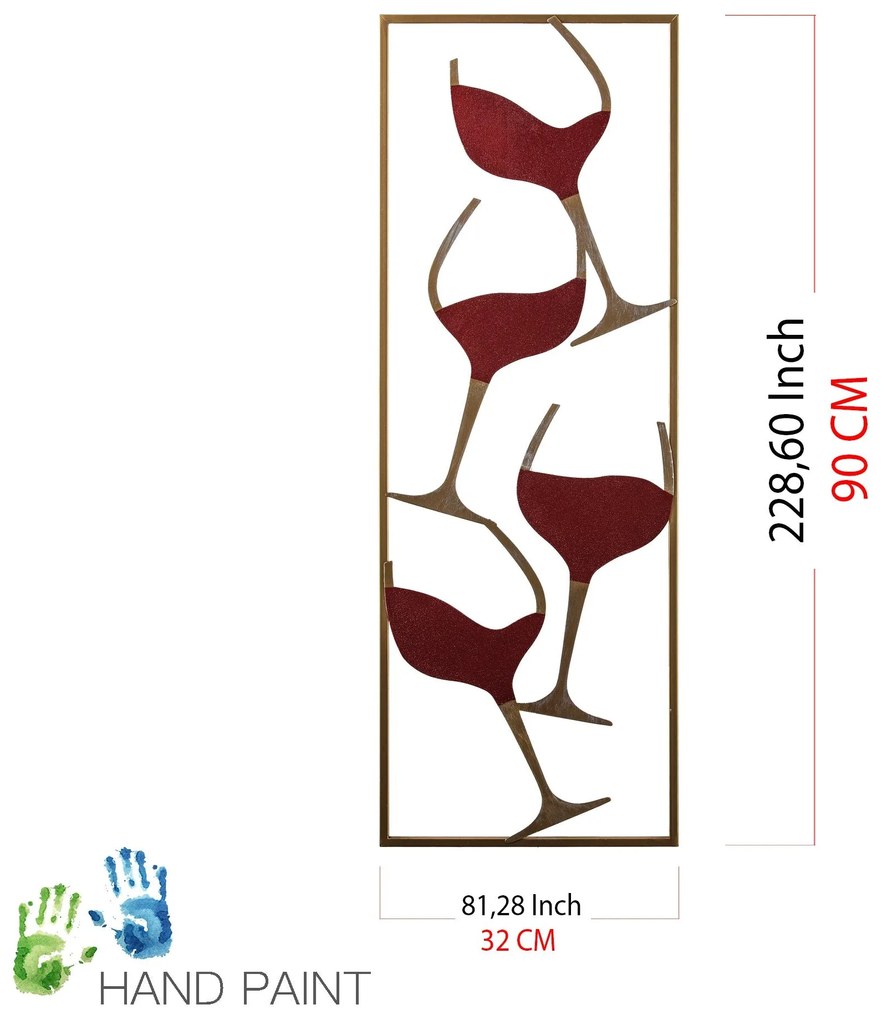 Fém fali dekoráció, Wine - 2