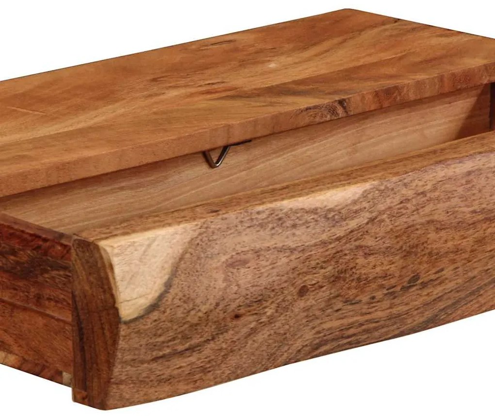 2 darab tömör akácfa fali polc 40x17x8 cm