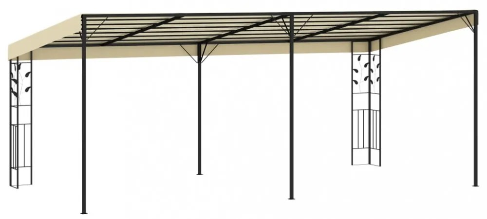 vidaXL krémszínű falra szerelhető pavilon 6 x 3 x 2,5 m