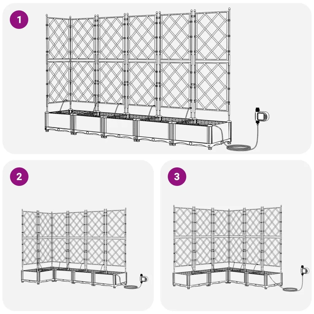 Kerti ültetők Fekete 120 x 120 x 126 cm Acél