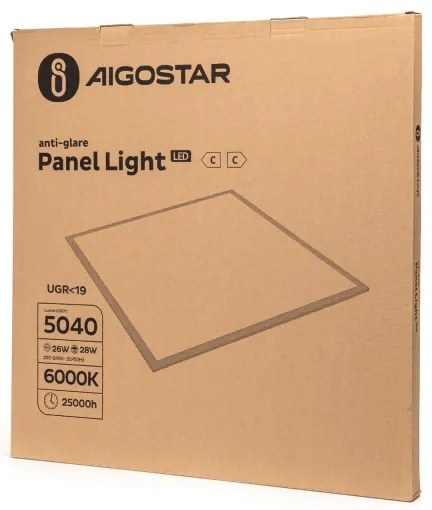 Aigostar - Felületre szerelhető LED panel, 28 W, 230 V, 6000 K, 59,5x59,5 cm