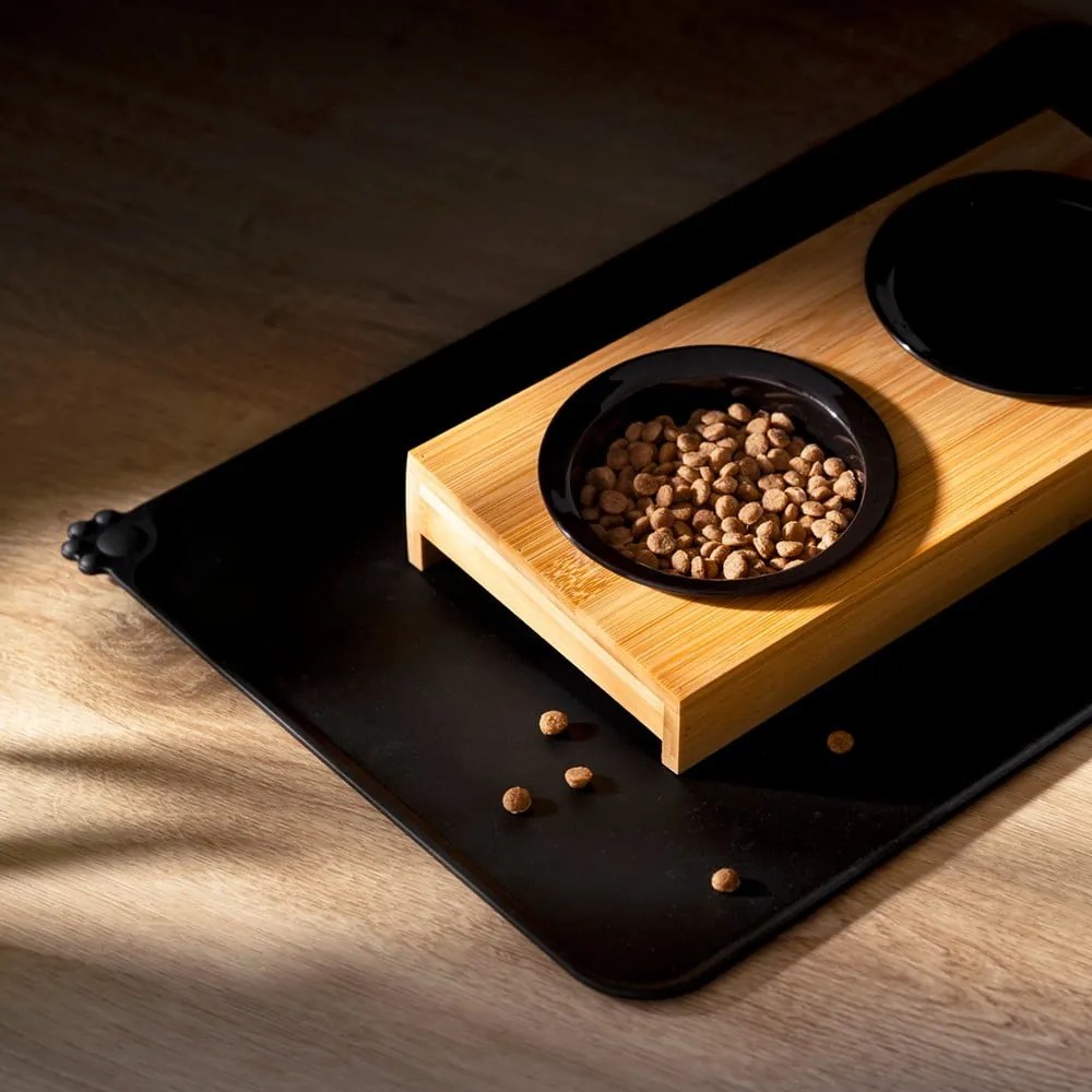 Bambusz tálka állvánnyal kutyáknak ø 16 cm – Love Story