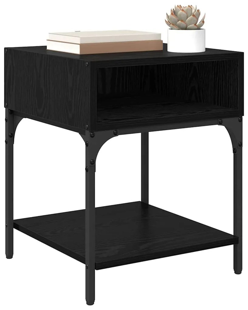 Éjjeli asztal Musta tammi 40 x 40 x 50 cm Faanyag