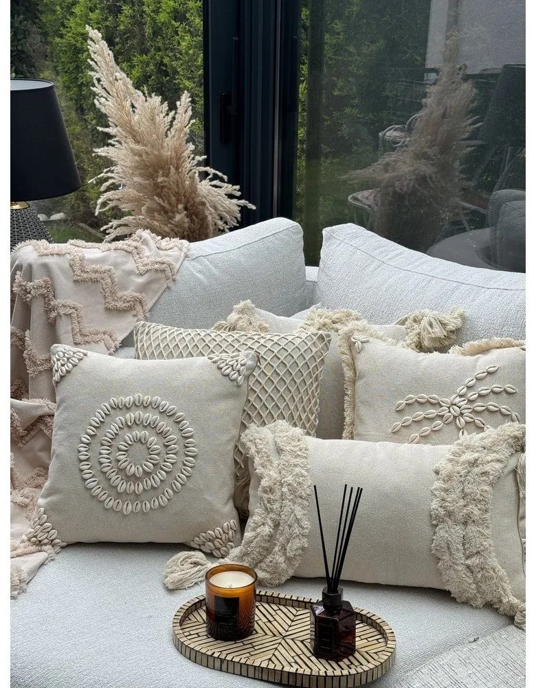 Pamut párnahuzat 43x43 cm Seashells – Mioli Decor