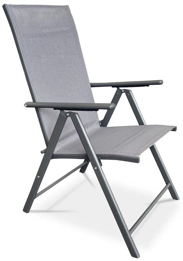 Autronic Kerti szék, fém, textil, szürke, AZC-S1116 SZÜRKE